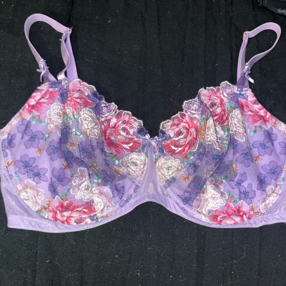 Dream Angles Victoria’s Secret Wicked Unlined Floral Embroidery Balconette Bra
